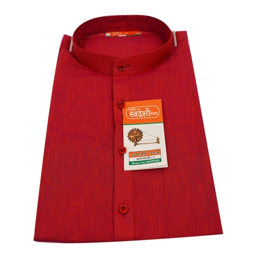 Maroon Khadi cotton kurta